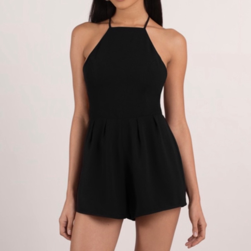 TOBI Analee halter black romper